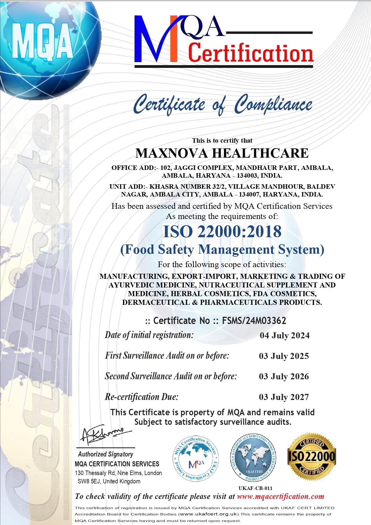 certificate