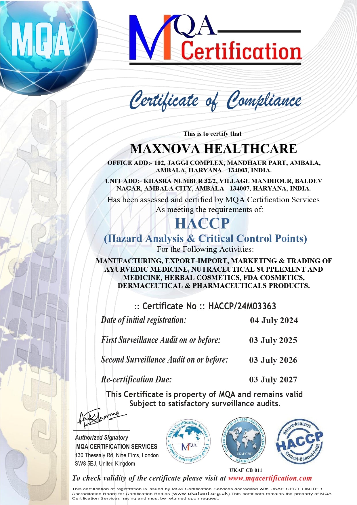 certificate